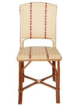 Chaise rotin foncé résine rouge BAGATELLE KOK