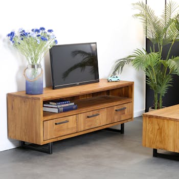 Meuble tv avec rangement teck BALI