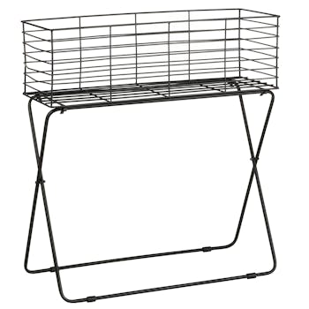 Jardinière filaire noire sur pied H 76 cm