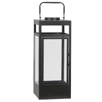 Lanterne rectangle noire à LED