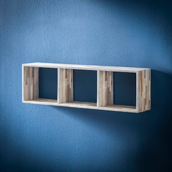 Etagère cube bois de teck recyclé finition vieillie 100 cm JAVA