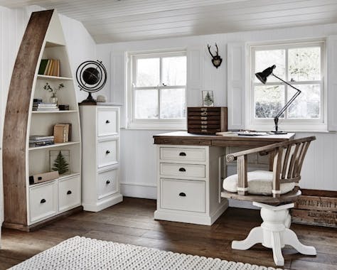 Bureau multimédia bois recyclé BRISTOL