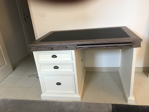 Bureau multimédia bois recyclé BRISTOL