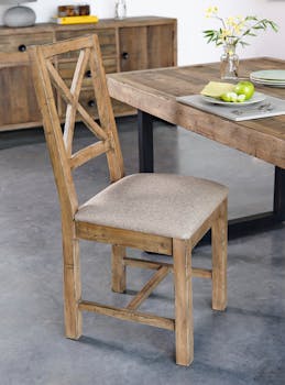 Lot de 2 Chaises Tapissier bois recyclé BRISBANE