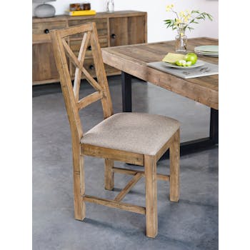 Lot de 2 Chaises Tapissier bois recyclé BRISBANE
