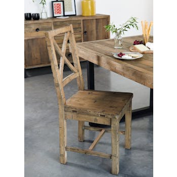 Lot de 2 Chaises bois recyclé BRISBANE