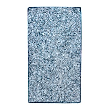 Plateau 29cm Denim motifs géométriques bleus jeans