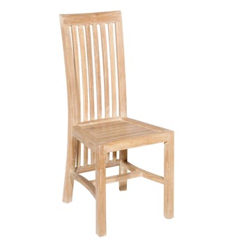Chaise coloniale teck blanchi DIANE