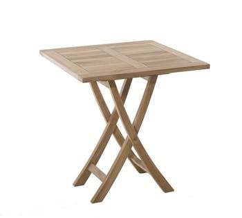 Table de jardin en Teck brut carrée pliante 70cm SUMMER