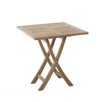 Table de jardin en Teck brut carrée pliante 70cm SUMMER
