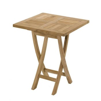 Table de jardin en Teck brut carrée 60cm SUMMER
