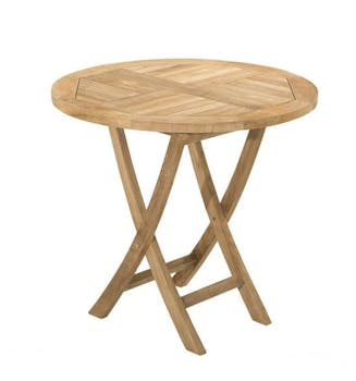 Table de jardin en Teck brut ronde pliante 80cm SUMMER