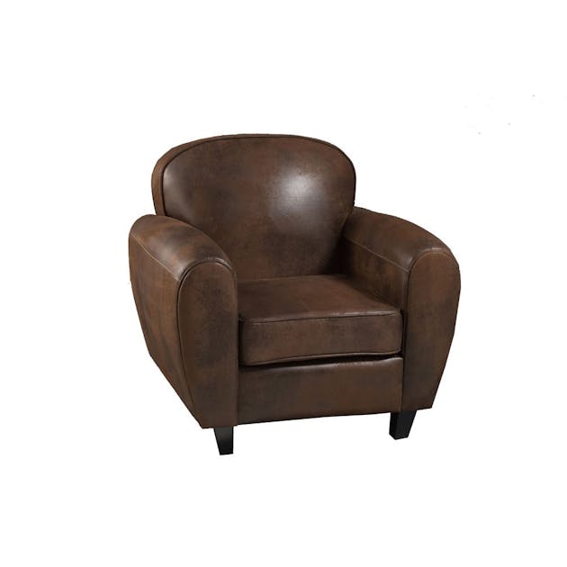 Fauteuil club microfibres chocolat BRITISH | Fauteuils ...