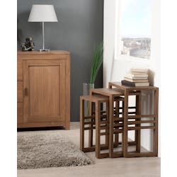 Table gigogne coloniale LOUNA (lot de 3)
