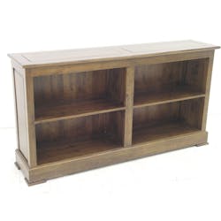 Meuble TV / Bibliothèque basse Hévéa 4 niches 150x35x80cm TRADITION