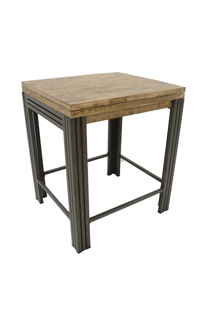 Table bar / Mange debout rectangle extensible hévéa recyclé blanchi et