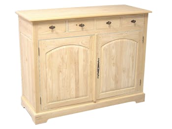 Buffet Hévéa 2 portes, 4 tiroirs 120x47x95cm TRADITION