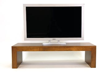 Table basse / Meuble finition TV Hévéa 135x45x36cm OLGA