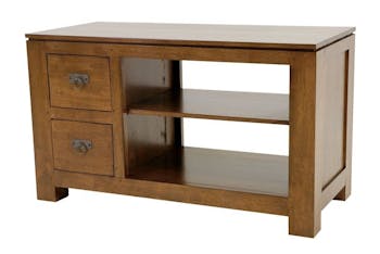 Meuble TV 2 tiroirs hévéa 100x45x58cm HELENA