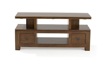 Meuble TV hévéa 4 niches 125x45x58cm HELENA