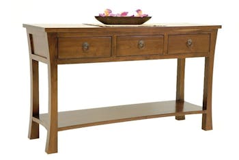 Console hévéa 3 tiroirs 120x70cm MAORI