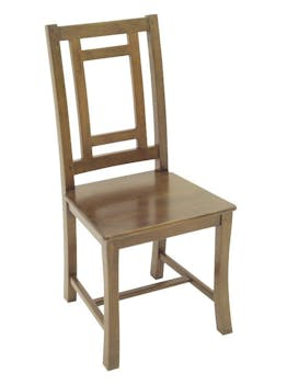 Chaise chinoise hévéa massif quadrille MAORI