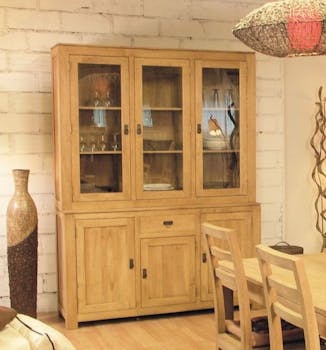 Buffet vaisselier bois massif HELENA