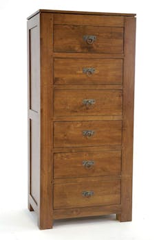 Chiffonnier 6 tiroirs bois massif hévéa HELENA