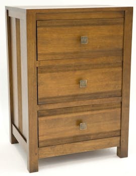 Table de chevet 3 tiroirs hévéa 70cm GALA