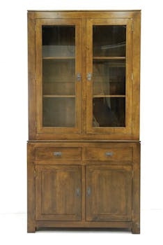 Vaisselier vitrée buffet hévéa 110x205cm HELENA