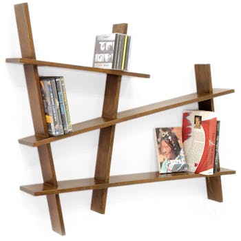 Etagère murale originale destructurée hévéa 95x80cm MAORI