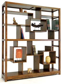 Bibliothèque étagère destructurée hévéa 160x190cm MAORI