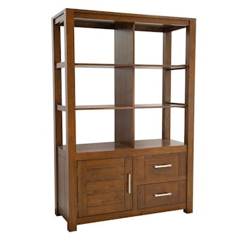 Bibliothèque moderne bois hévéa 110x165cm ATTAN