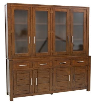 Buffet vaisselier vitré bois moderne ATTAN 200cm