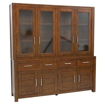 Buffet vaisselier vitré bois moderne ATTAN 200cm