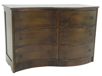 Commode exotique vague hévéa 6 tiroirs 110cm TRADITION