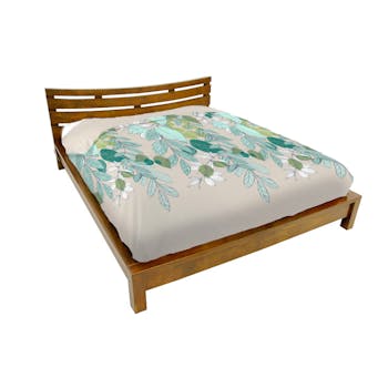 Lit 2 places couchage 180x200 avec tête de lit basse Hévéa 196x214x80cm NIAGARA