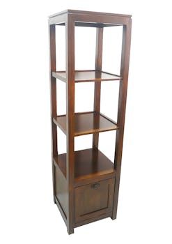 Colonne ouverte Hévéa 1 portes, 3 étages, 45X45X162,4CM HELENA