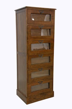 Grainetier Chiffonnier Hévéa 6 tiroirs 53x42x149,6cm MAORI