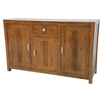 Buffet Hévéa 3 portes, 1 tiroir, 140x45x85cm GALA
