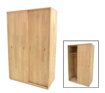 Armoire Penderie Hévéa 2 portes coulissantes 120x60x195cm BALTIC