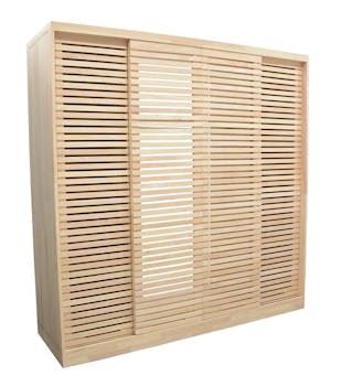 Armoire Hévéa 4 portes coulissantes Persiennes 200x60x200cm NEW ORLEANS