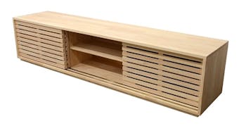 Meuble TV Hévéa 3 portes coulissantes Persiennes 200x45x45cm NEW ORLEANS