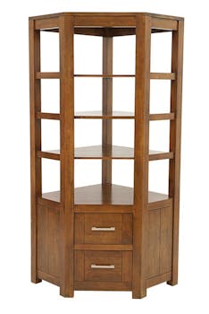 Bibliothèque d'angle hévéa massif ATTAN