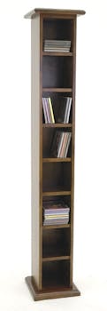 Colonne range CD 7 étages hévéa 24x24x138cm TRADITION