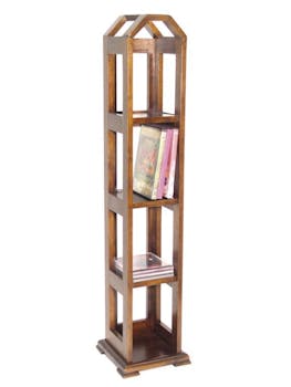 Colonne CD/DVD 4 étages hévéa 21x21x95cm MAORI
