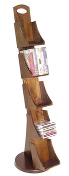 Etagère range CD/DVD hévéa 31x43x120cm MAORI