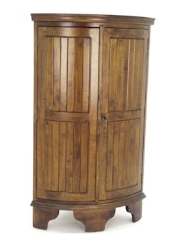 Meuble d'angle de rangement hévéa 70x53x125cm TRADITION