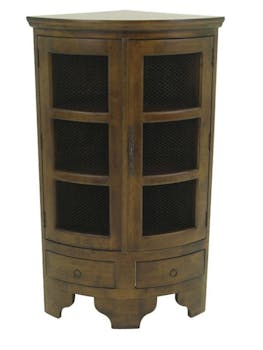 Bibliothèque d'angle 2 portes hévéa 75x125cm TRADITION