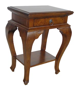 Table de chevet galbée 1 tiroir hévéa 46x36x65cm TRADITION